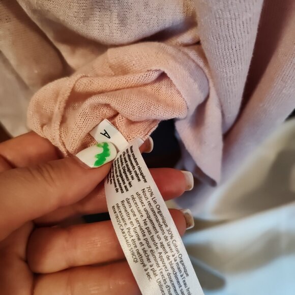 Eileen Fisher 70% Linen Top Sweater Blouse Shirt Pale Pink Boat Neck - Picture 9 of 10